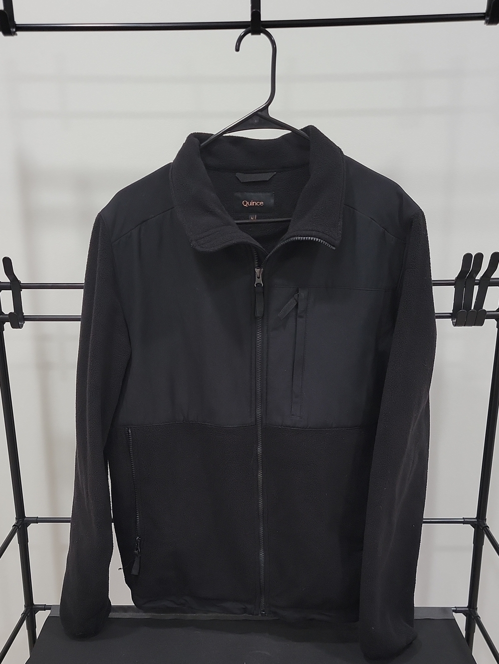 Quince Men's Black Lightweight Fleece Shirt Jacket